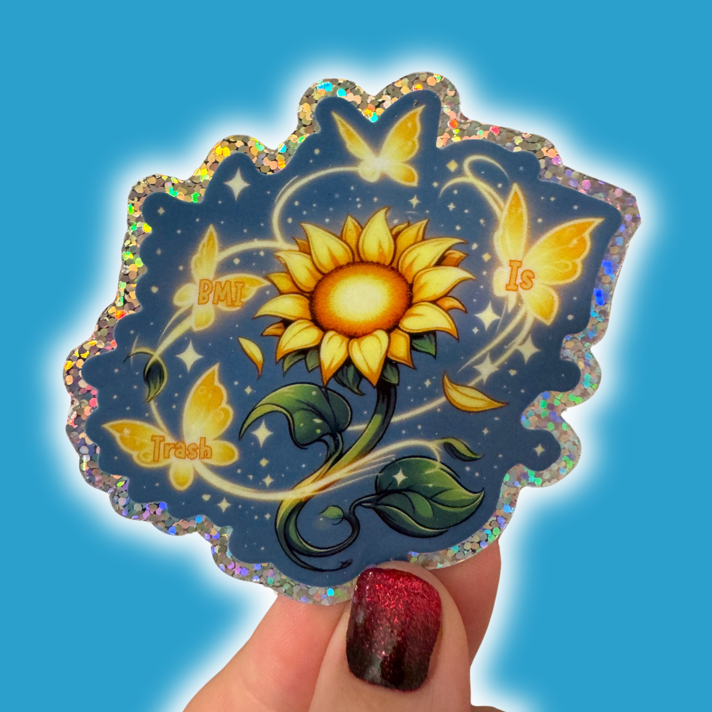 BMI is trash sunflower sticker