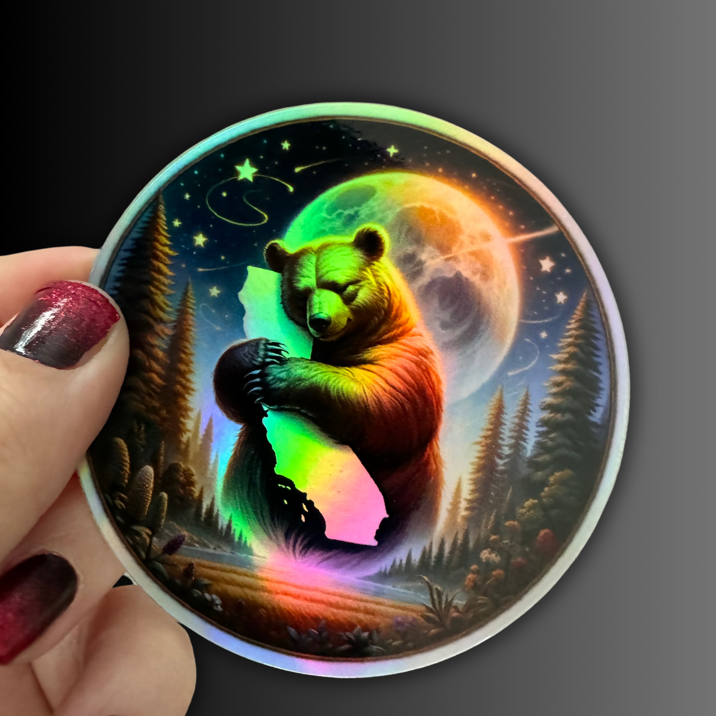 Moonlit california bear sticker