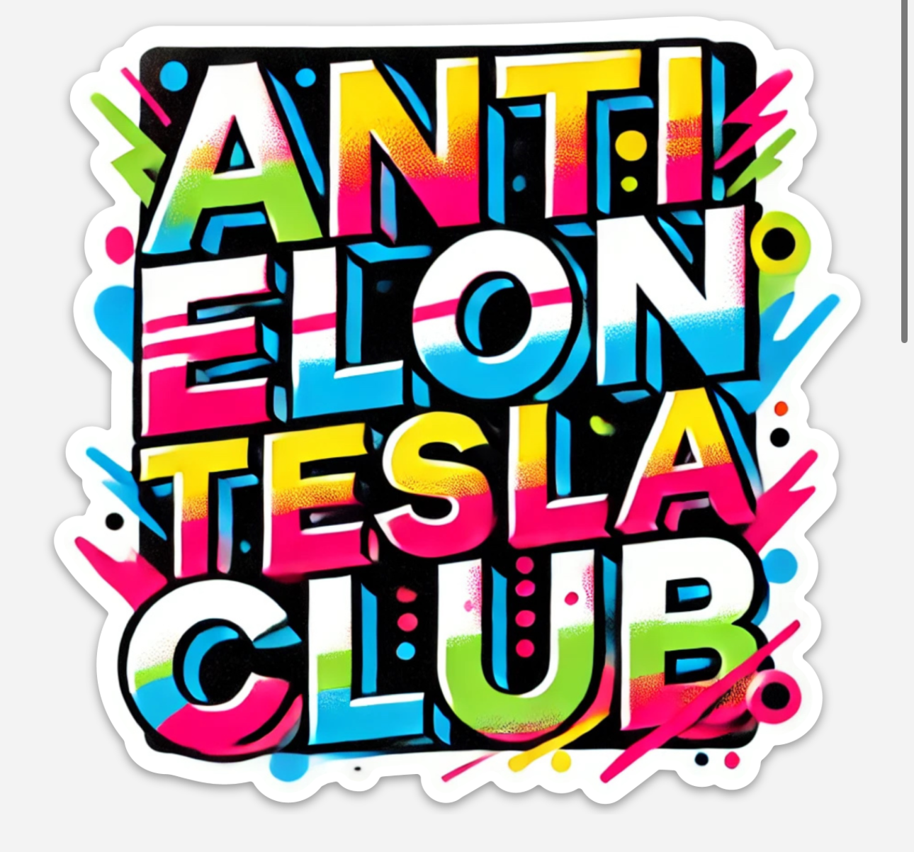 Anti Elon Tesla Club Car Magnet