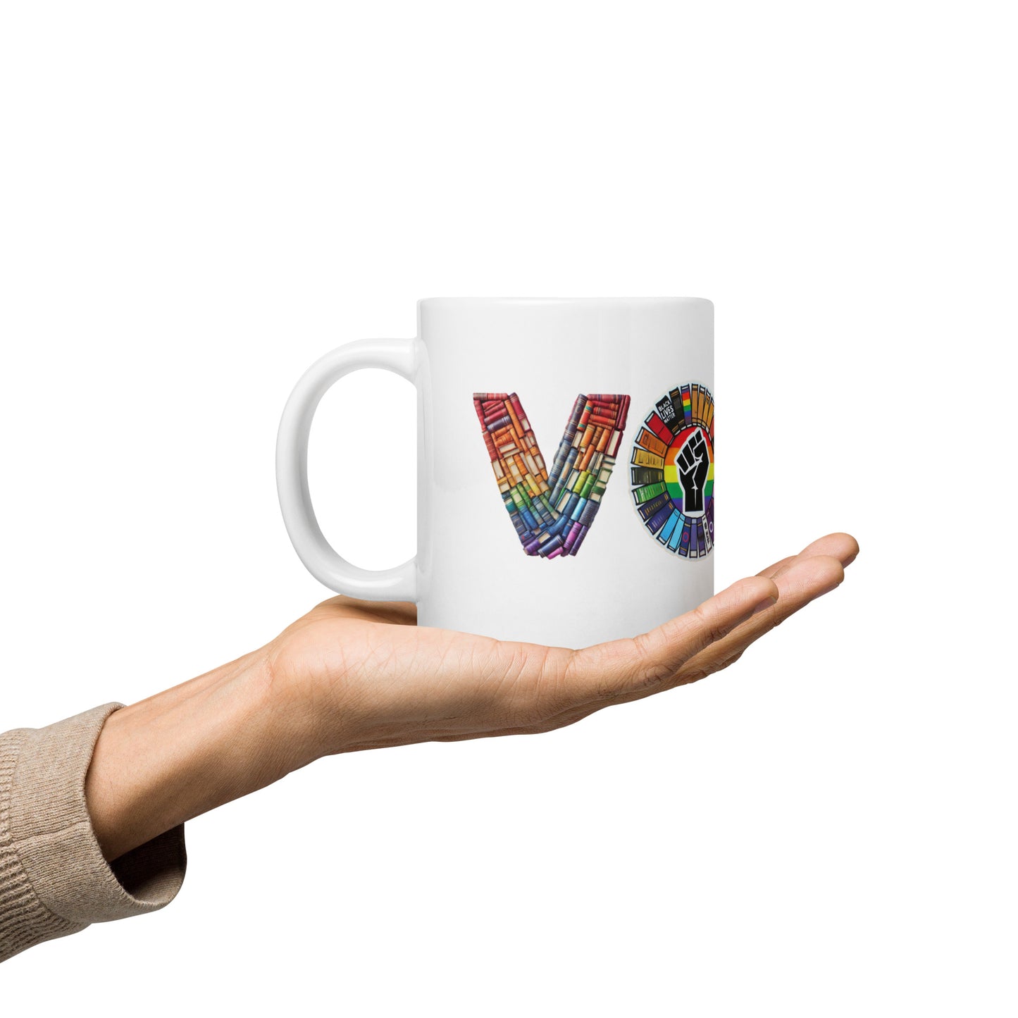 Vote White glossy mug