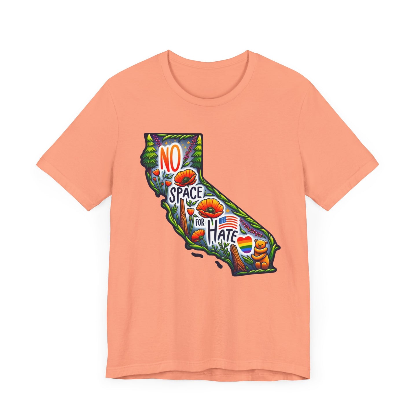 California Pride Graphic Tee - 'No Space for Hate'