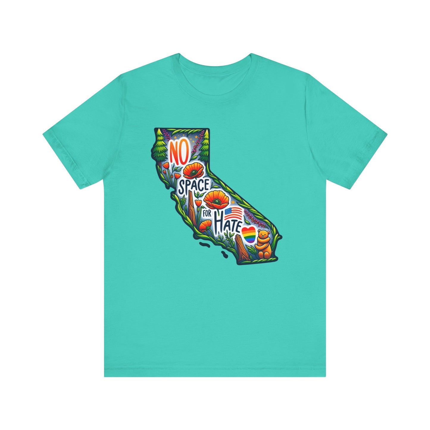 California Pride Graphic Tee - 'No Space for Hate'