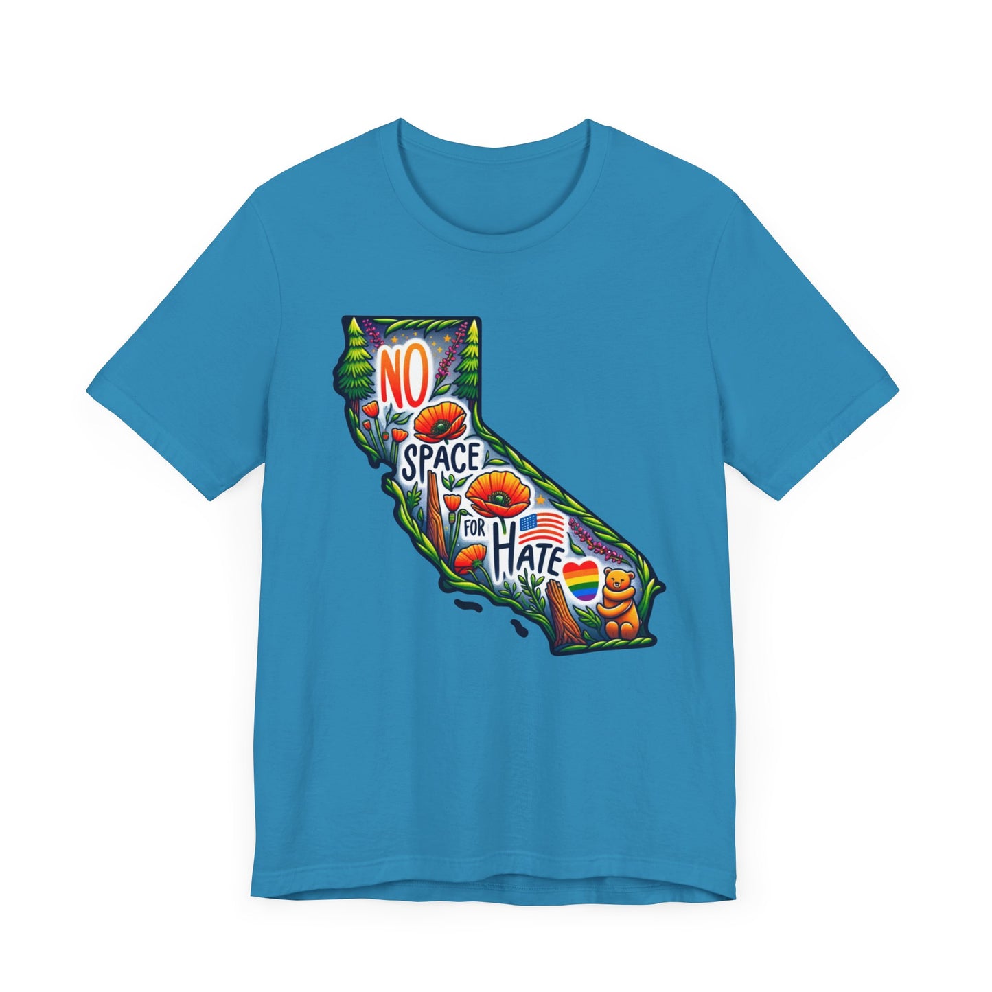 California Pride Graphic Tee - 'No Space for Hate'