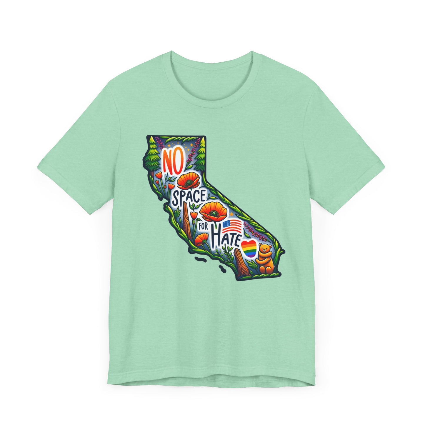 California Pride Graphic Tee - 'No Space for Hate'