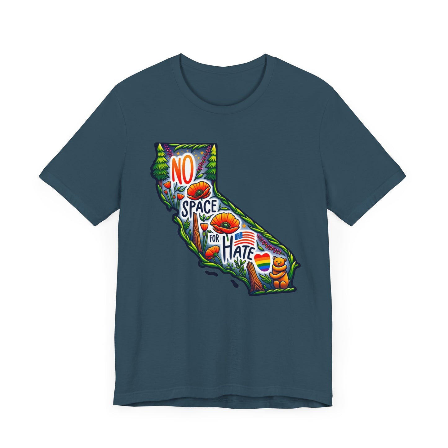 California Pride Graphic Tee - 'No Space for Hate'