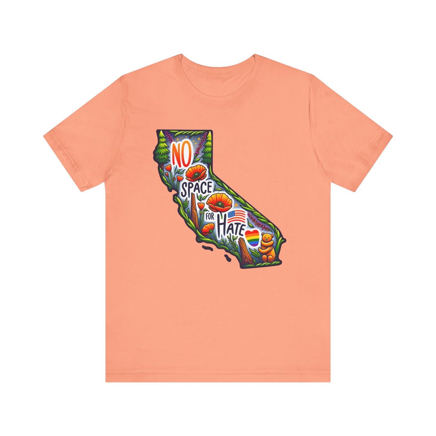 California Pride Graphic Tee - 'No Space for Hate'