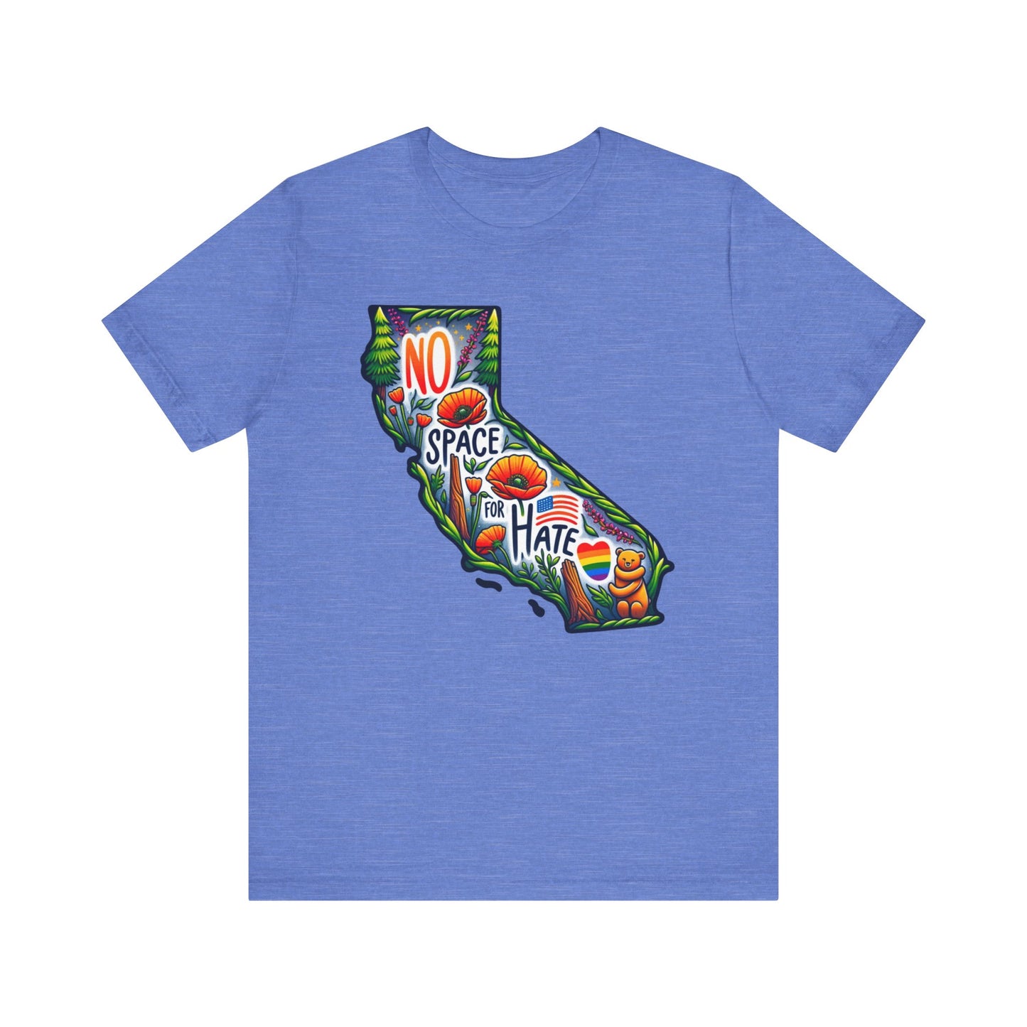 California Pride Graphic Tee - 'No Space for Hate'