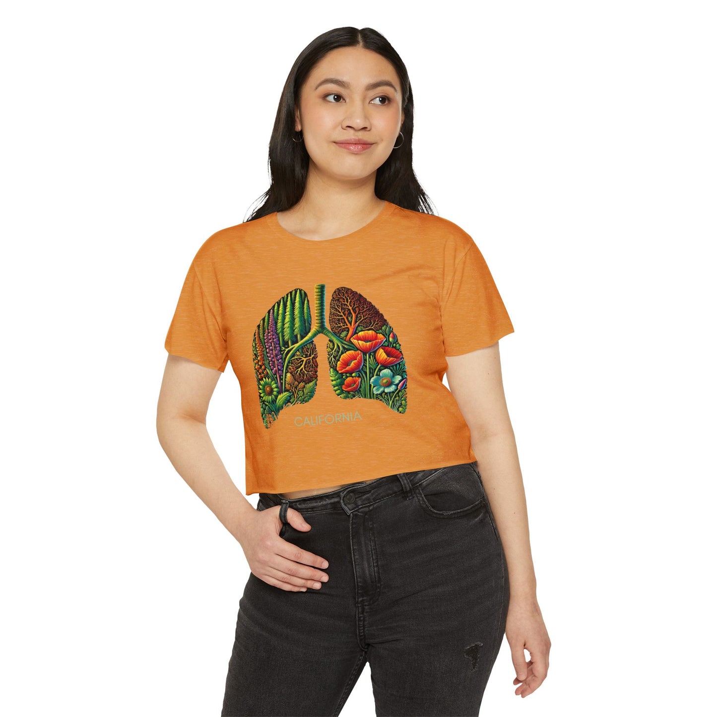 California Botanical Lungs Festival Crop Top - Nature-Inspired, Eco-Friendly Tee