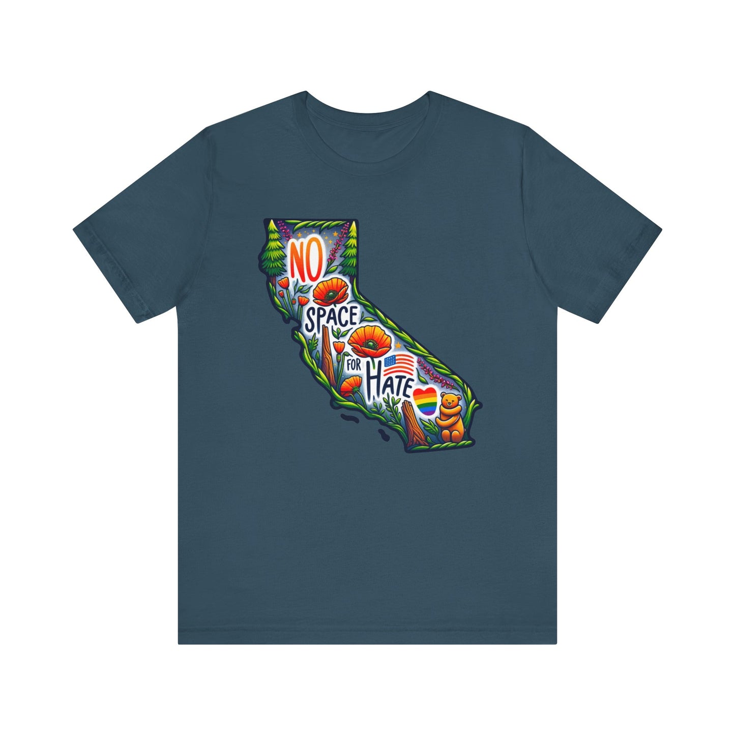 California Pride Graphic Tee - 'No Space for Hate'