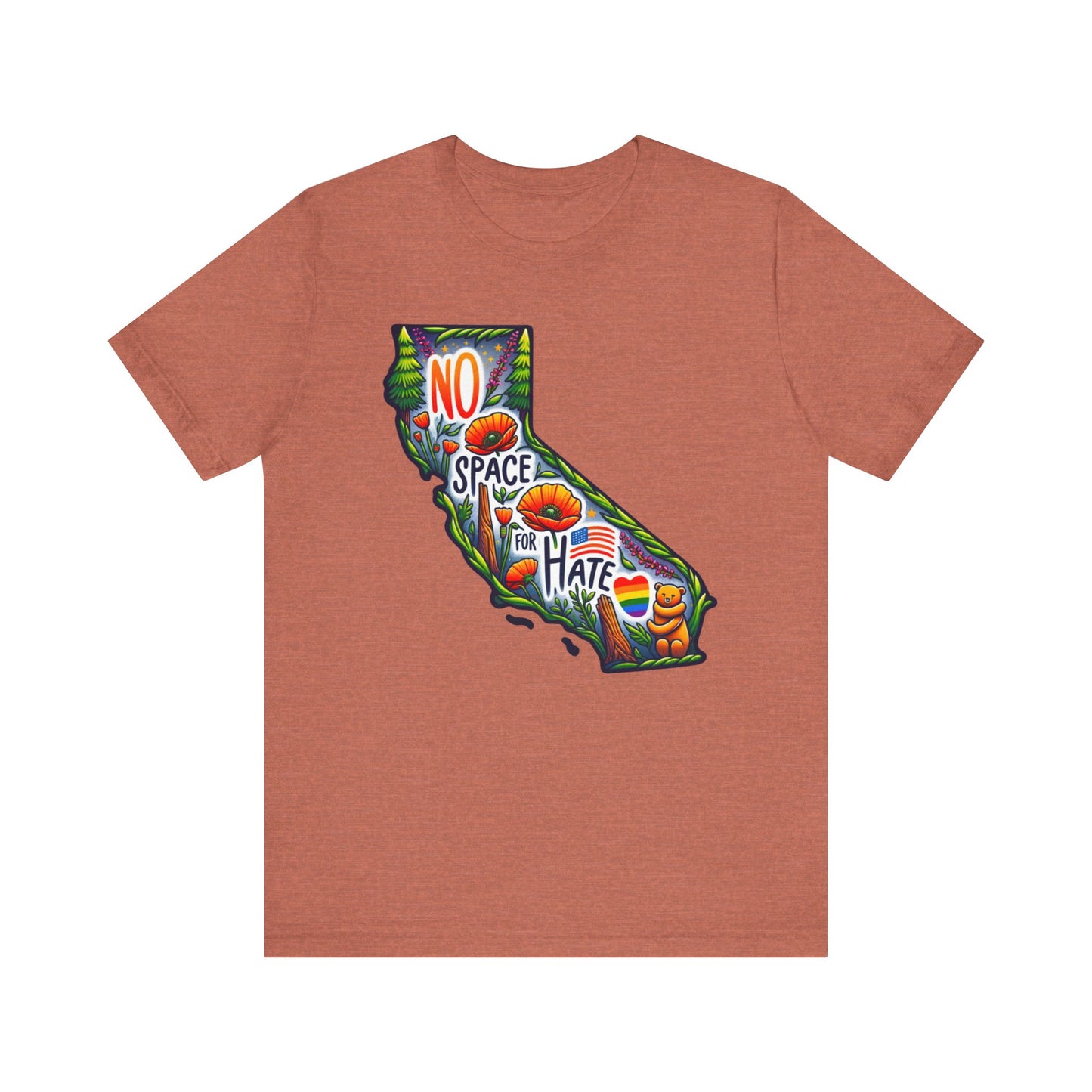 California Pride Graphic Tee - 'No Space for Hate'