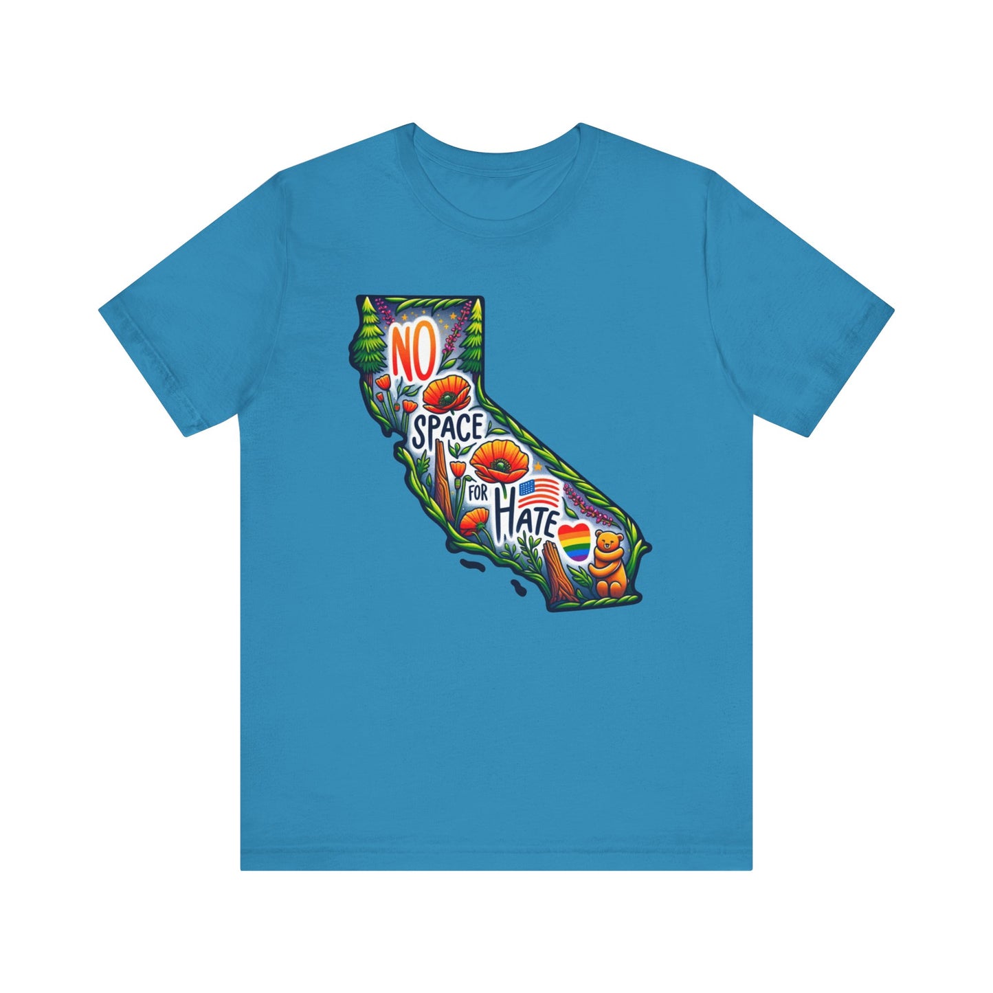 California Pride Graphic Tee - 'No Space for Hate'