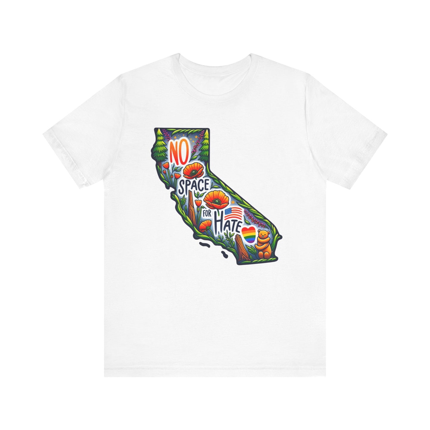 California Pride Graphic Tee - 'No Space for Hate'