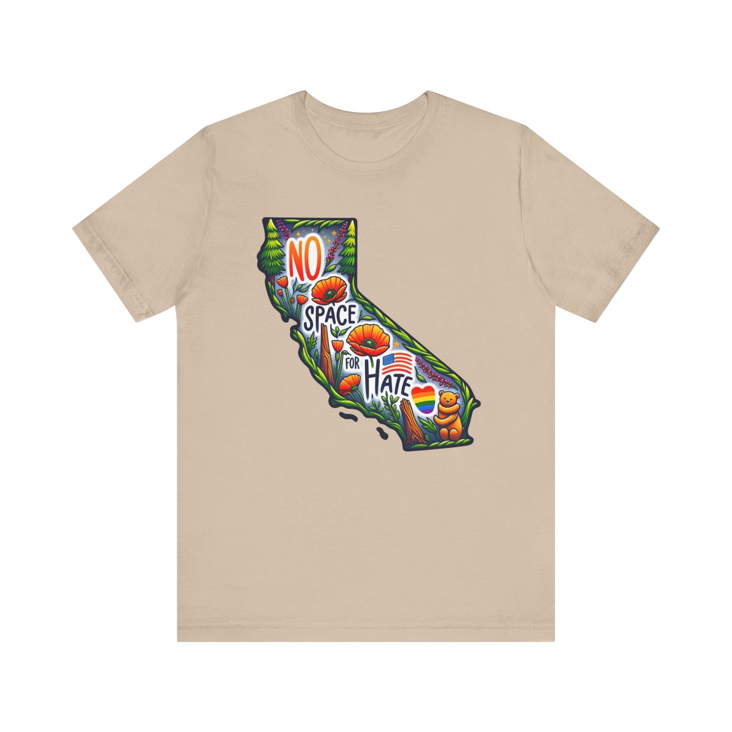 California Pride Graphic Tee - 'No Space for Hate'