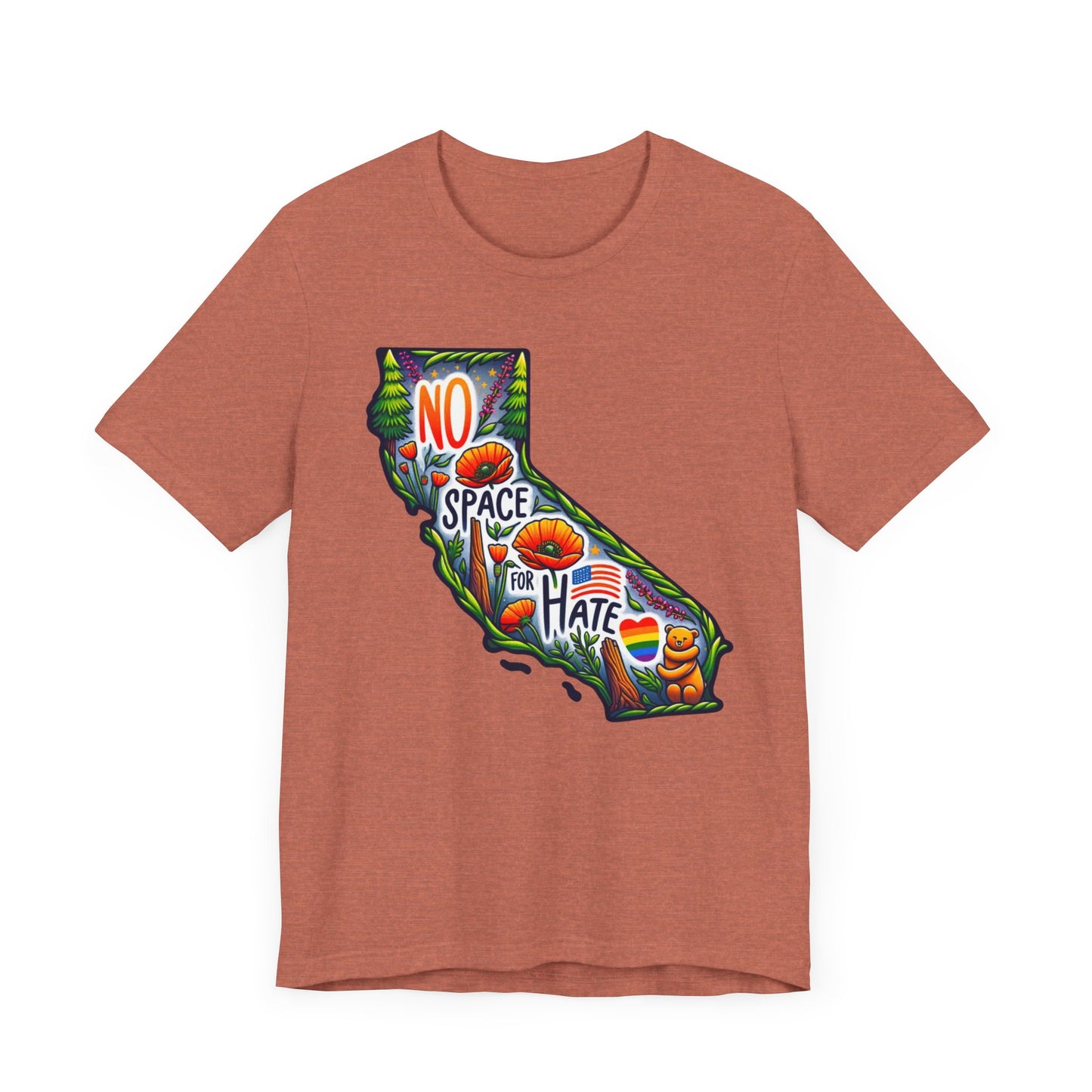 California Pride Graphic Tee - 'No Space for Hate'