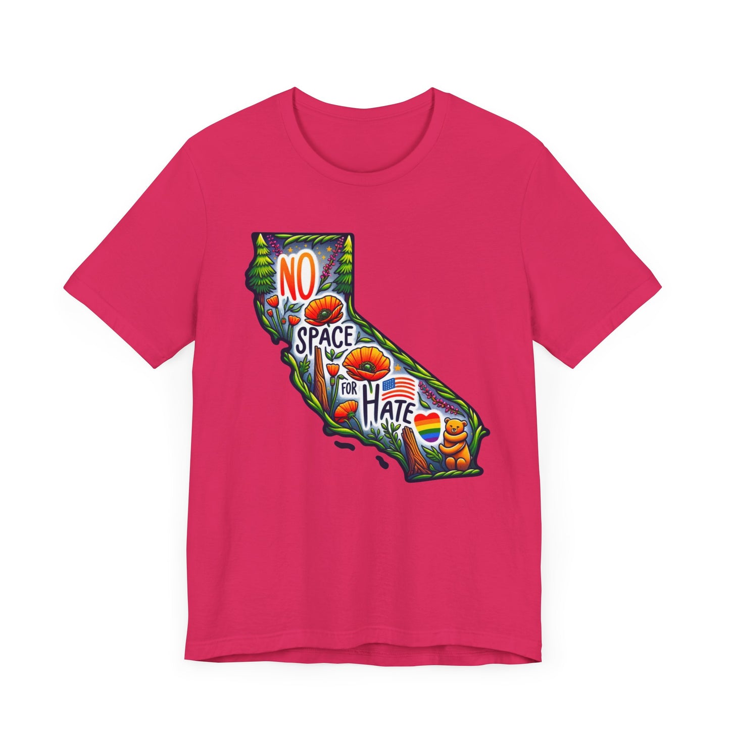 California Pride Graphic Tee - 'No Space for Hate'