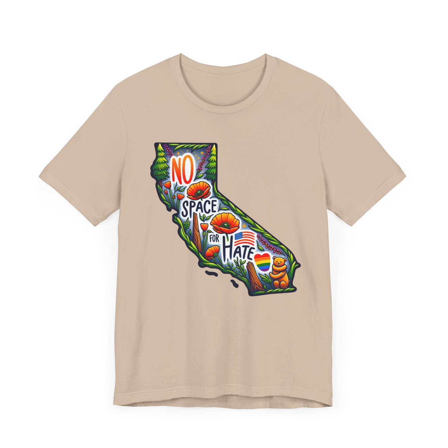 California Pride Graphic Tee - 'No Space for Hate'