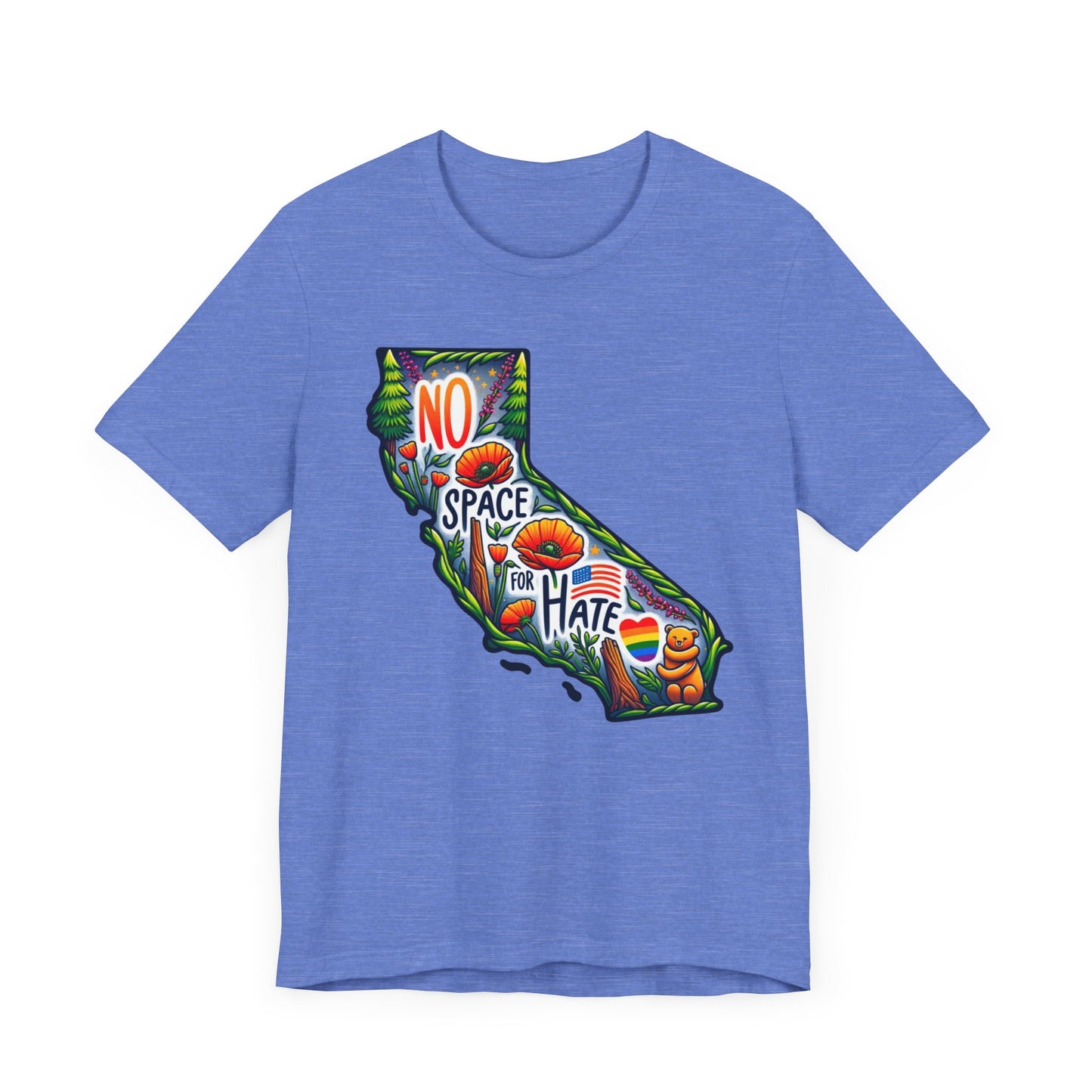 California Pride Graphic Tee - 'No Space for Hate'