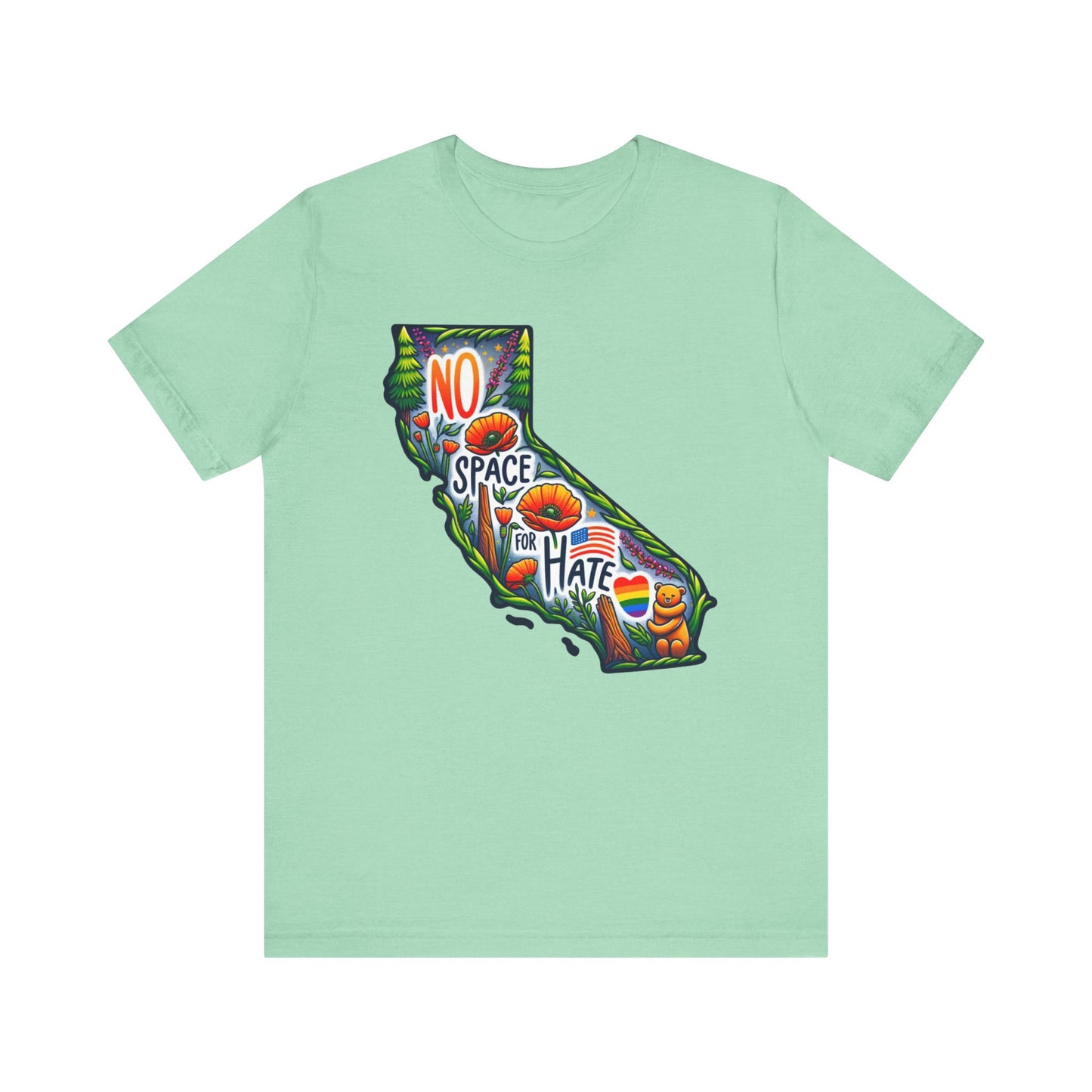 California Pride Graphic Tee - 'No Space for Hate'