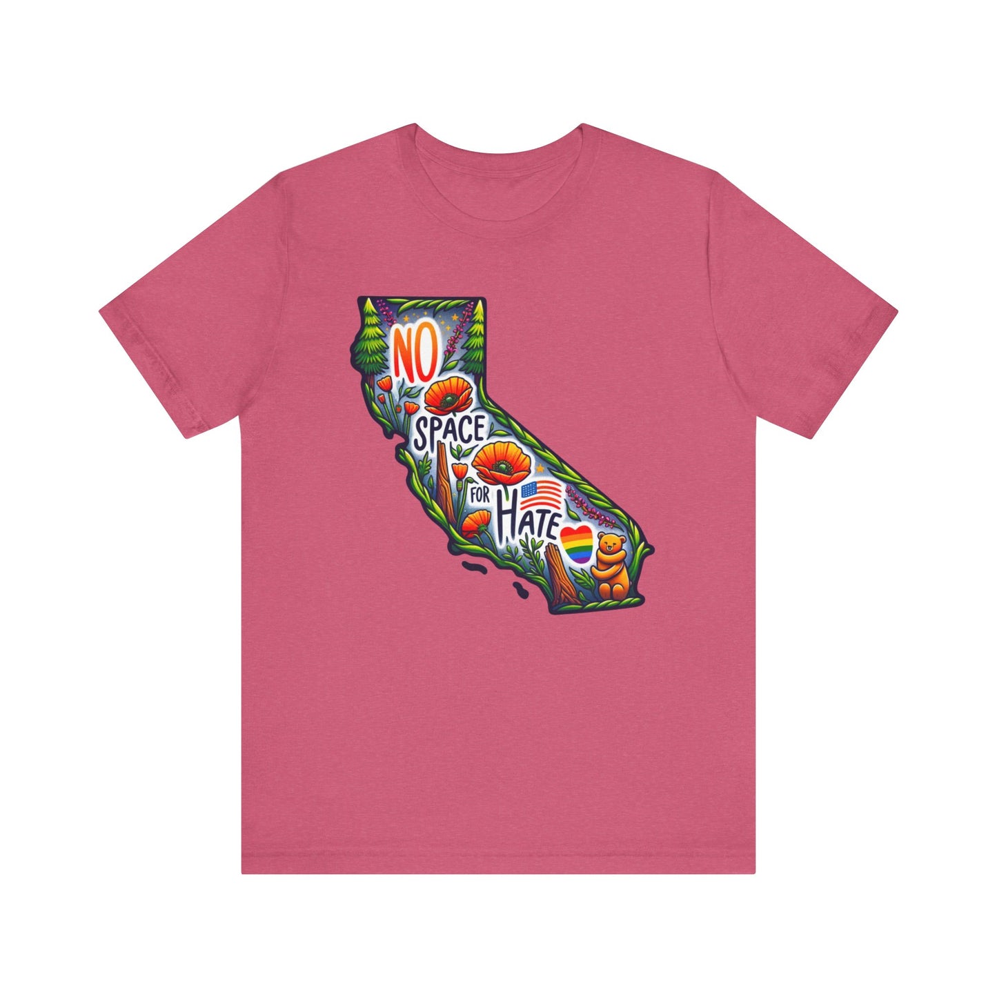 California Pride Graphic Tee - 'No Space for Hate'