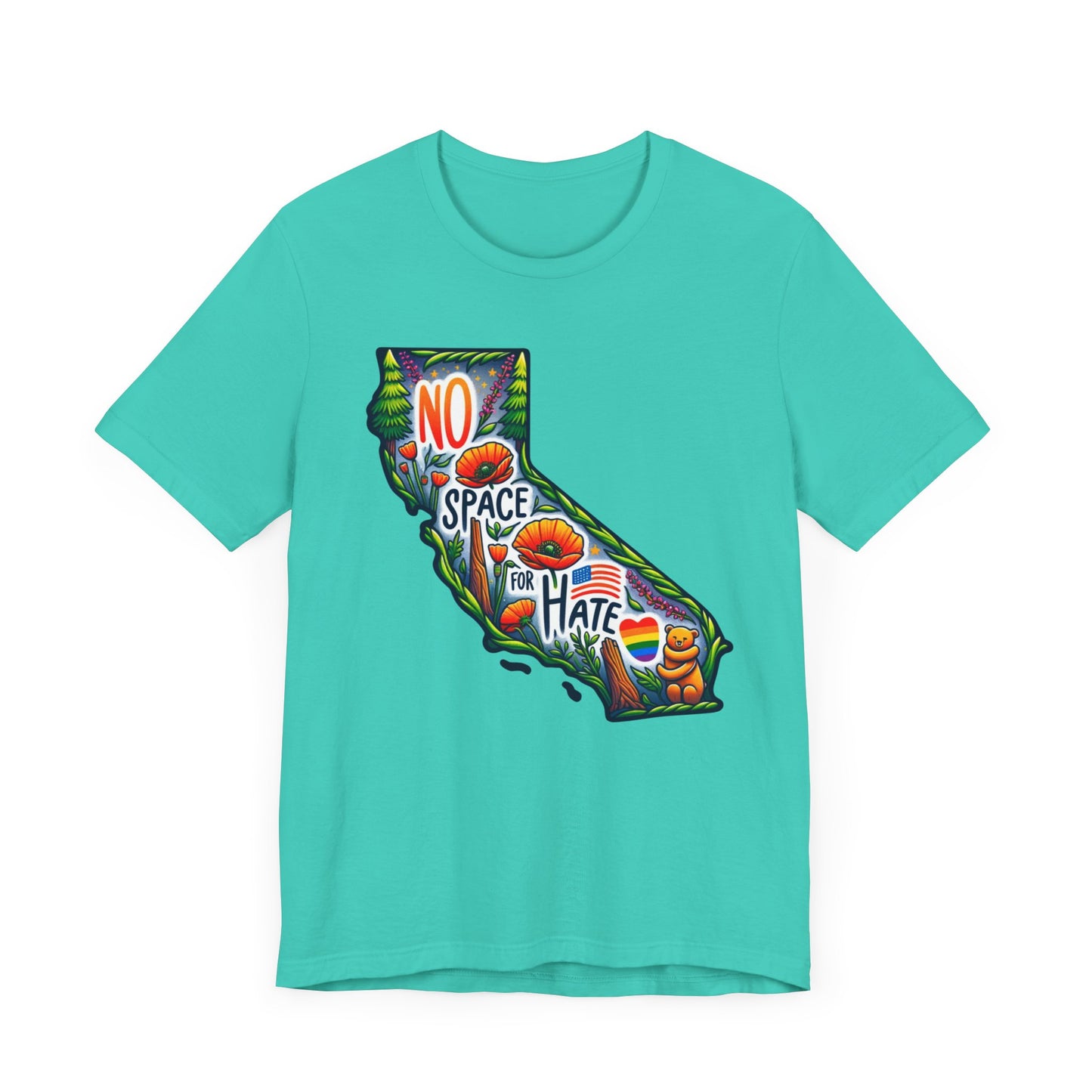 California Pride Graphic Tee - 'No Space for Hate'