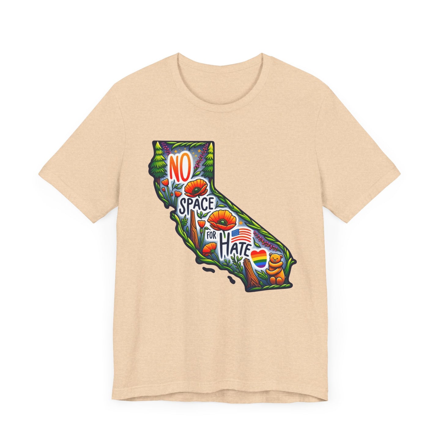 California Pride Graphic Tee - 'No Space for Hate'