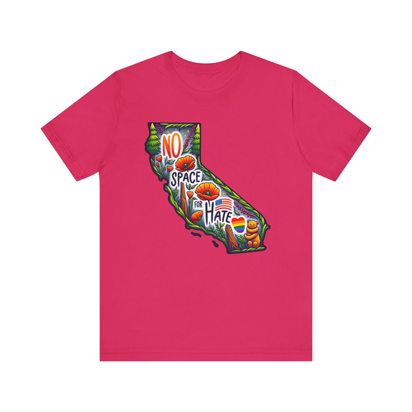 California Pride Graphic Tee - 'No Space for Hate'