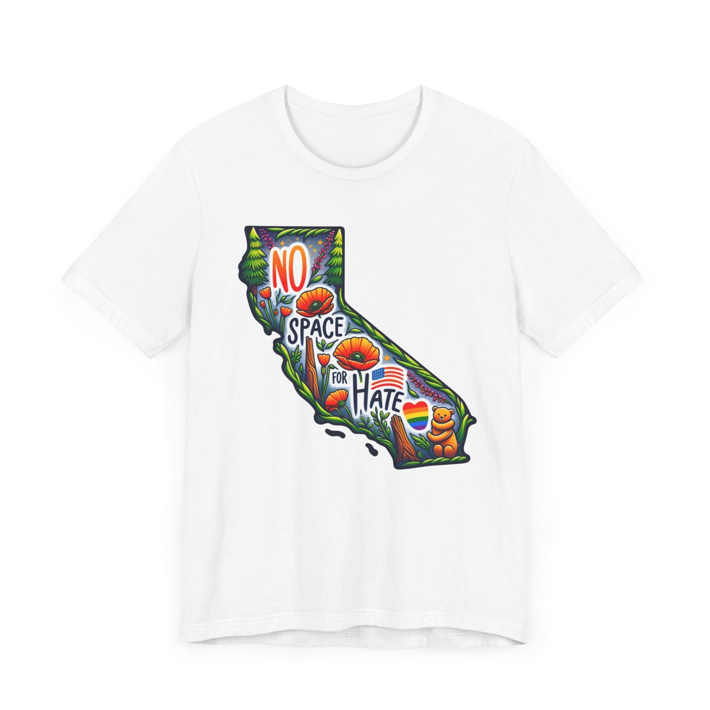 California Pride Graphic Tee - 'No Space for Hate'