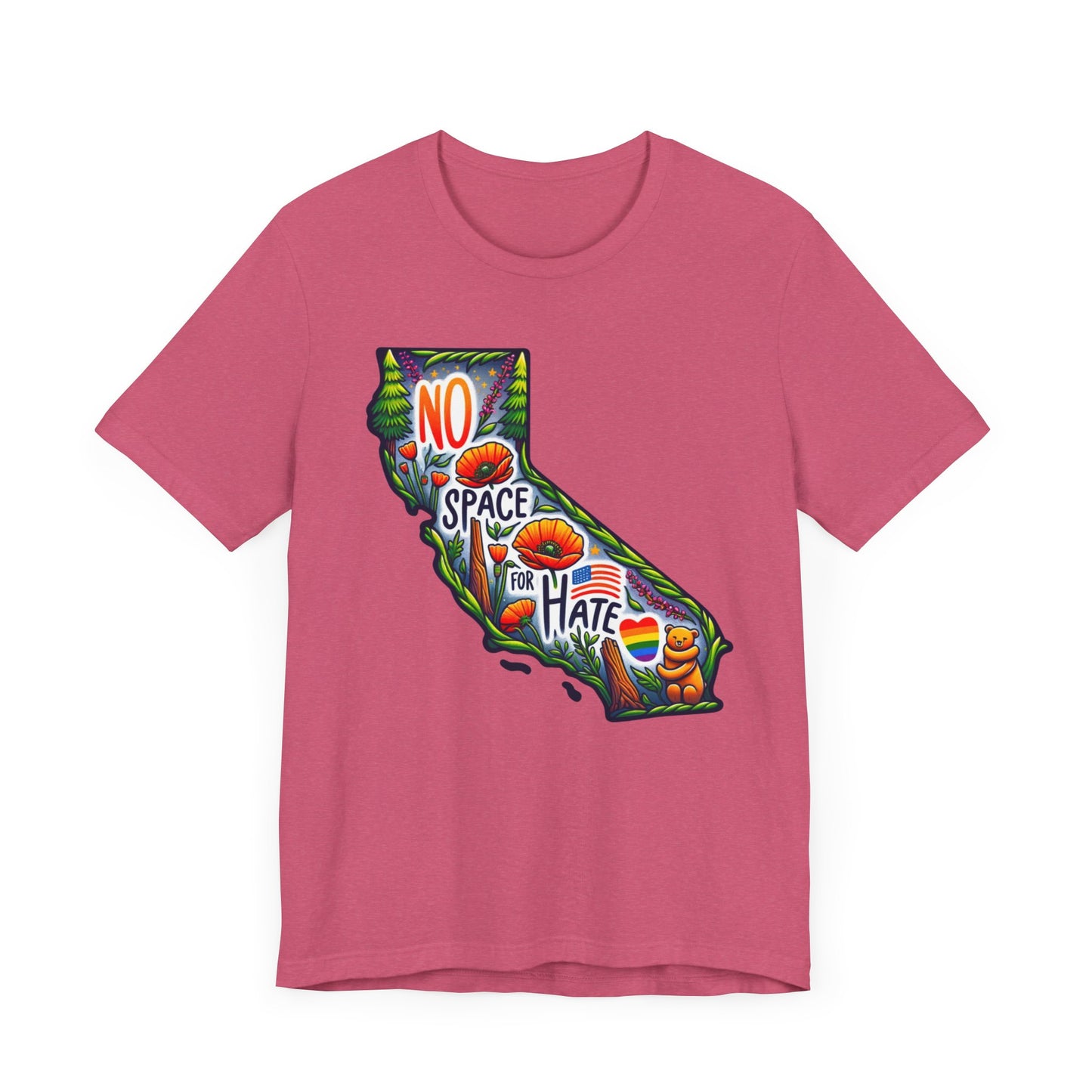 California Pride Graphic Tee - 'No Space for Hate'