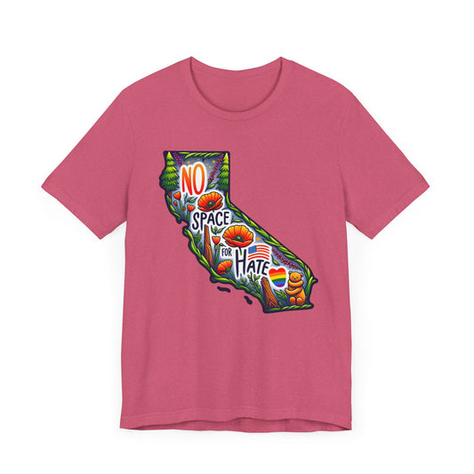 California Pride Graphic Tee - 'No Space for Hate'